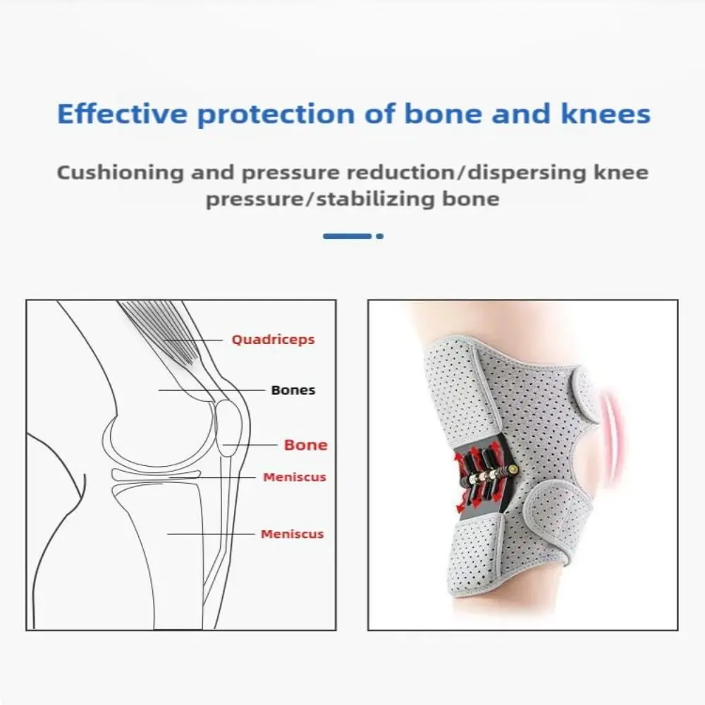 1Pair with Powerful Rebound Springs Knee Assistive Device Non-Slip Adjustable Knee Booster Breathable Knee Protection Booster