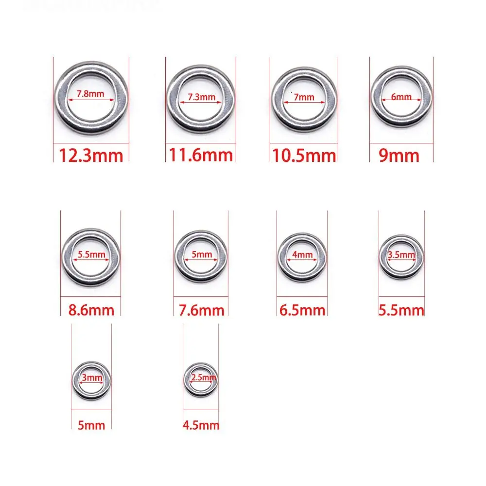 10-20PCS 304 Stainless Steel Fishing Solid Ring Snap Split Ring 4mm-12mm Jigging Ring Heavy Duty Fishing Tackle Lure Connector