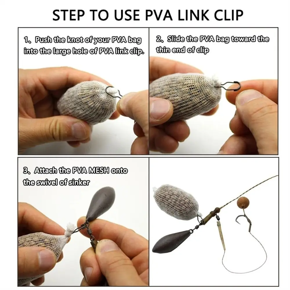 50Pcs/Pack New For Carp Hair Rig Tool Equipment Carp Fishing Accessories Angling Feeder Supplies Bait Clips PVA Bag Clip
