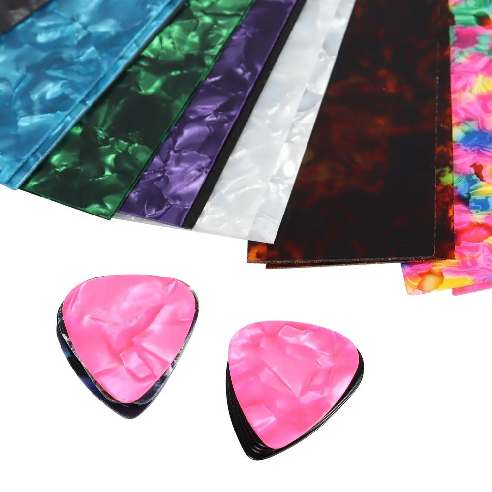25Pcs Celluloid Guitar Pick Punch Random color Stringed Instrument Accessories Celluloid Sheet Film Strips Rectangle