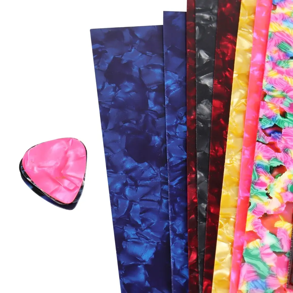 25Pcs Celluloid Guitar Pick Punch Random color Stringed Instrument Accessories Celluloid Sheet Film Strips Rectangle