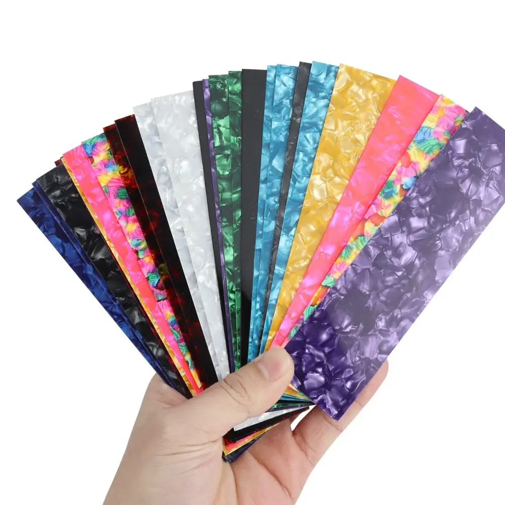25Pcs Celluloid Guitar Pick Punch Random color Stringed Instrument Accessories Celluloid Sheet Film Strips Rectangle