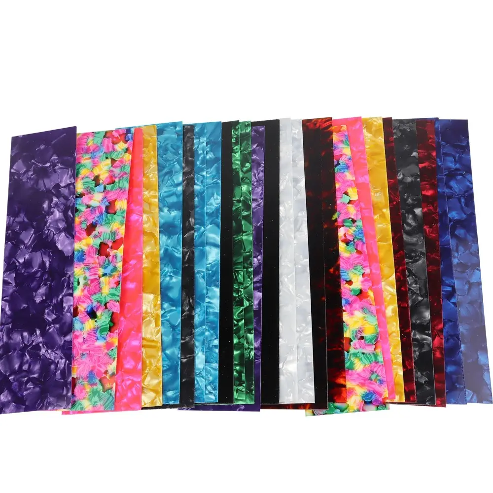 25Pcs Celluloid Guitar Pick Punch Random color Stringed Instrument Accessories Celluloid Sheet Film Strips Rectangle