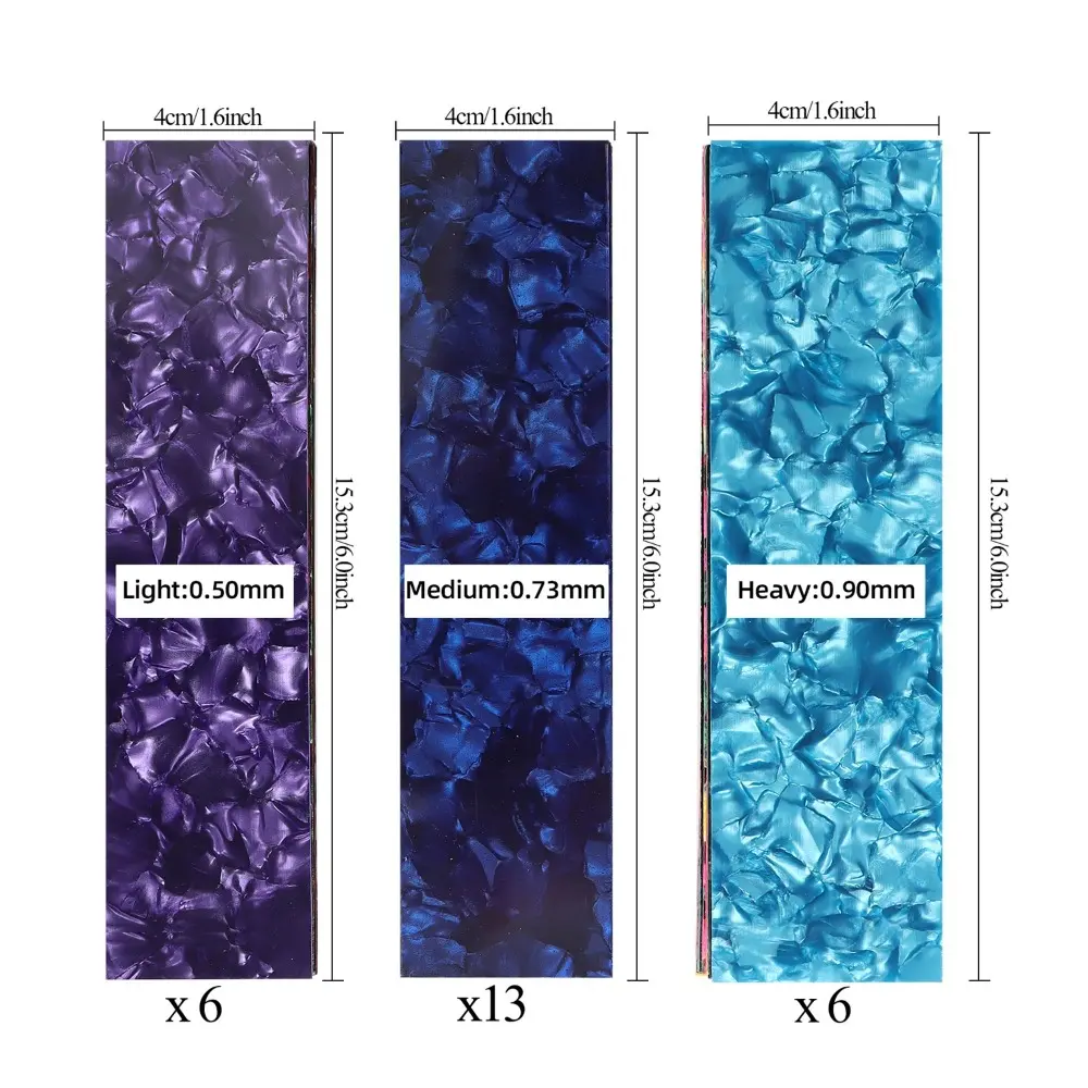 25Pcs Celluloid Guitar Pick Punch Random color Stringed Instrument Accessories Celluloid Sheet Film Strips Rectangle