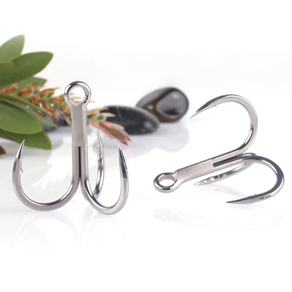 5/6/7/8PCS 4X Intensify Anti-rust  Super Sharp Fishhooks Treble Fishing Hooks  High Carbon Steel Matte Tin Hooks Fishing Tackle