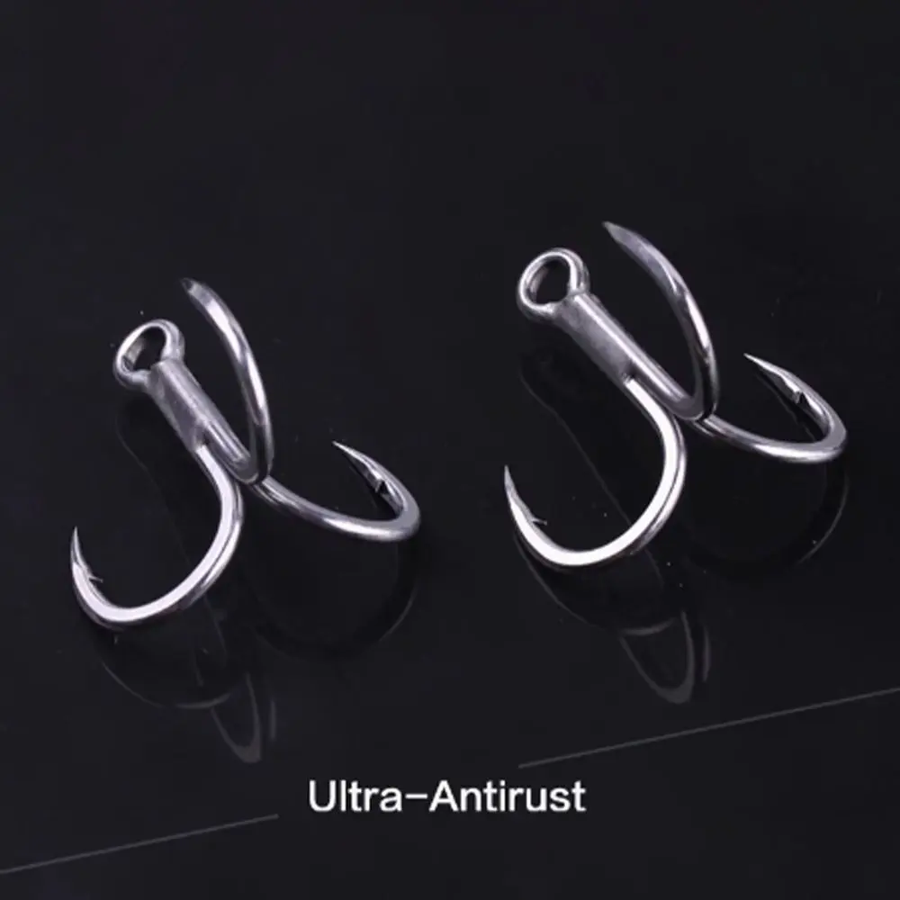 5/6/7/8PCS 4X Intensify Anti-rust  Super Sharp Fishhooks Treble Fishing Hooks  High Carbon Steel Matte Tin Hooks Fishing Tackle