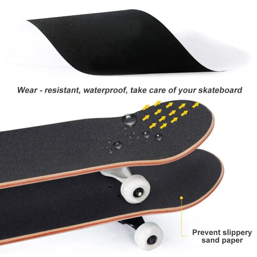 Skateboard Deck Sandpaper Grip Tape Skating Board Longboard Sandpaper Griptape Skating Board Sticker Skate Board & Accessories