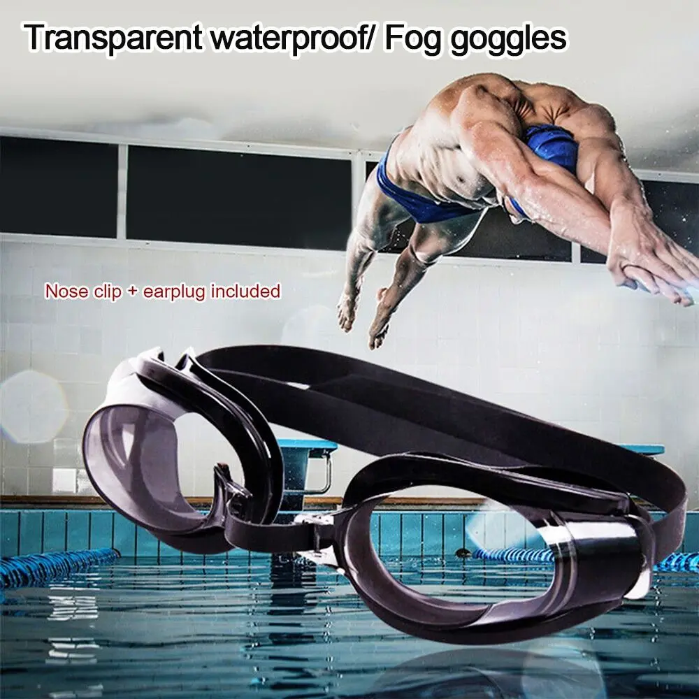 Anti Fog Swimming Goggles UV Glasses Adjustable Earbuds Nose Clip Quick Release Clasp Men Women Swimming Eyewear Sports Supply