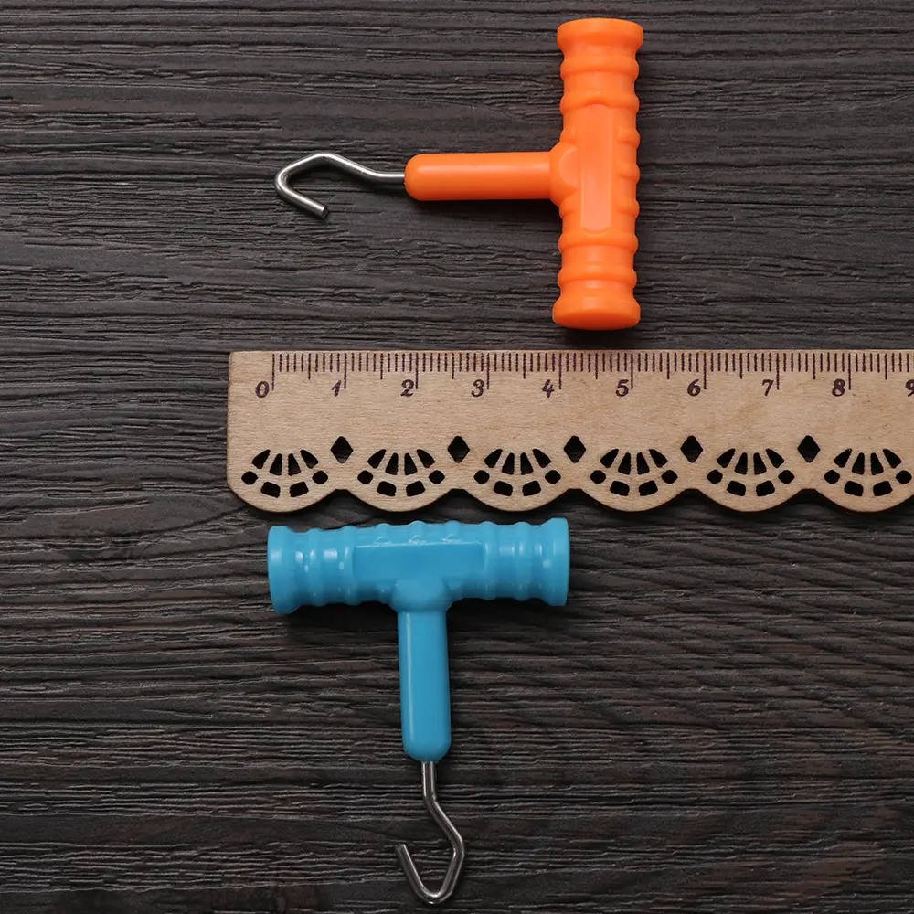 3PCS ABS Grip+Stainless Steel Smooth Knot Hook Carp Fish Knot Puller Rig Making Rig Tool Terminal Fishing Tackle Accessories