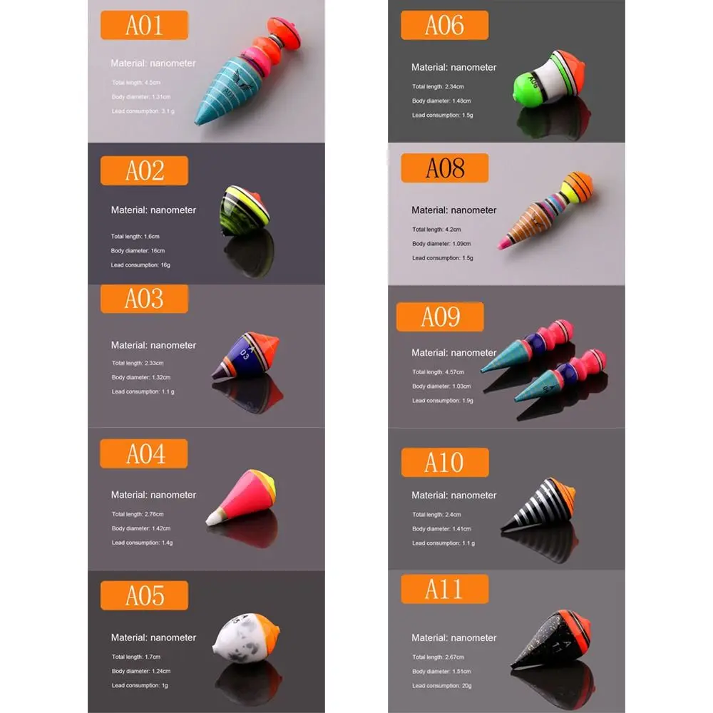 Colorful Balsa Wood/Composite Nano Plastic Fishing Floats Superfine Workmanship Freshwater Floats Ice Fishing Bobbers Accessory