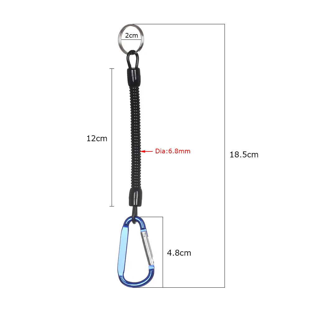 1PC TPU Retractable Spring Elastic Rope Security Lock Plastic Retractable Tether Anti-lost Keychain Carabiner Climbing Accessory