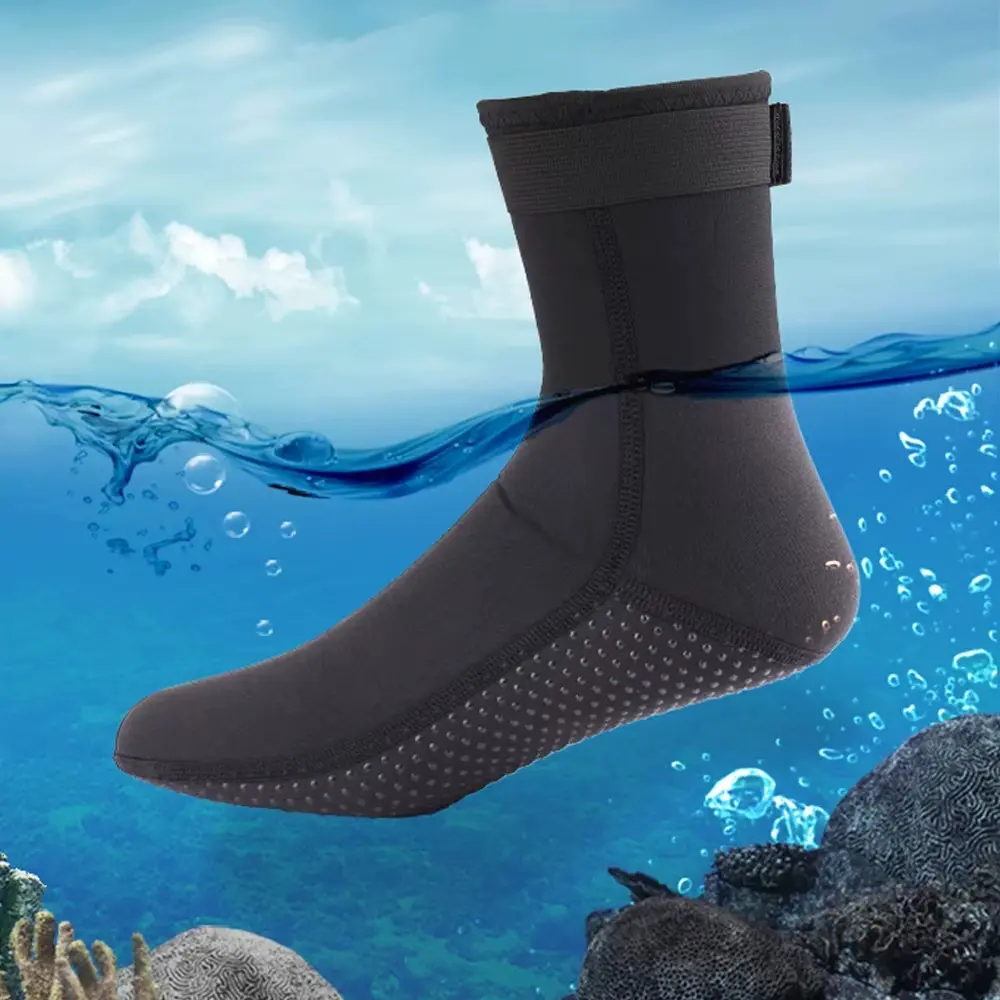 Durable 3mm&5mm Diving Socks Neoprene Warm Surf Beach Booties Elasticity Non-slip Water Socks for Surfing Swimming Snorkeling