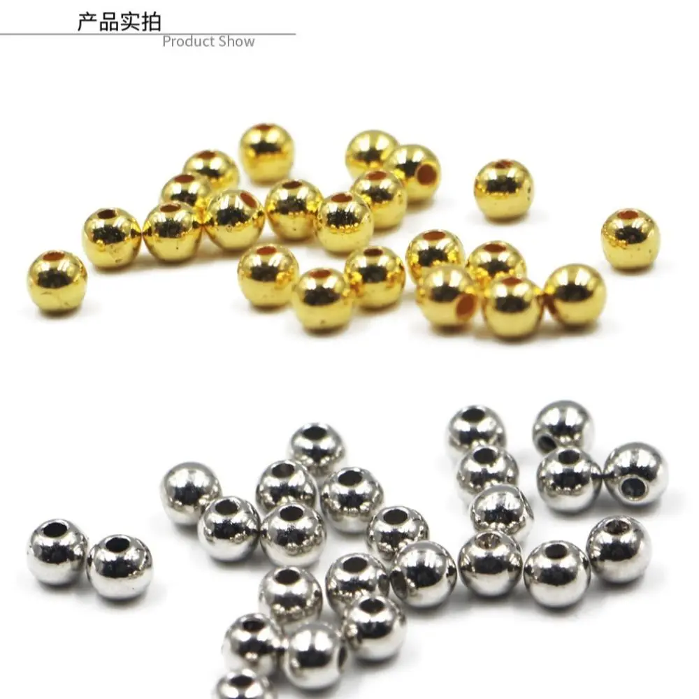 100PCS 3.0mm/4.0mm/5.0mm Gold Silver Plastic Beads Fly Tying Beads Nice-Designed Fly Tying Material Fishing Accessories Tools