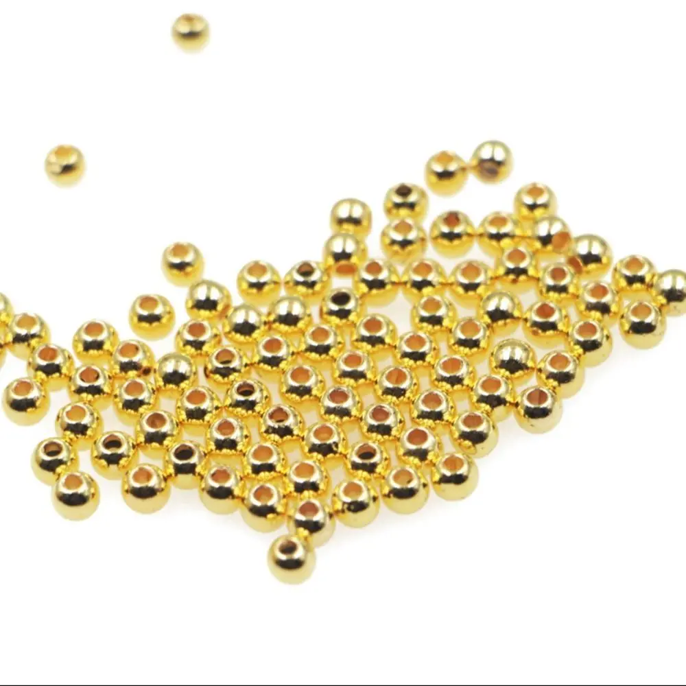 100PCS 3.0mm/4.0mm/5.0mm Gold Silver Plastic Beads Fly Tying Beads Nice-Designed Fly Tying Material Fishing Accessories Tools