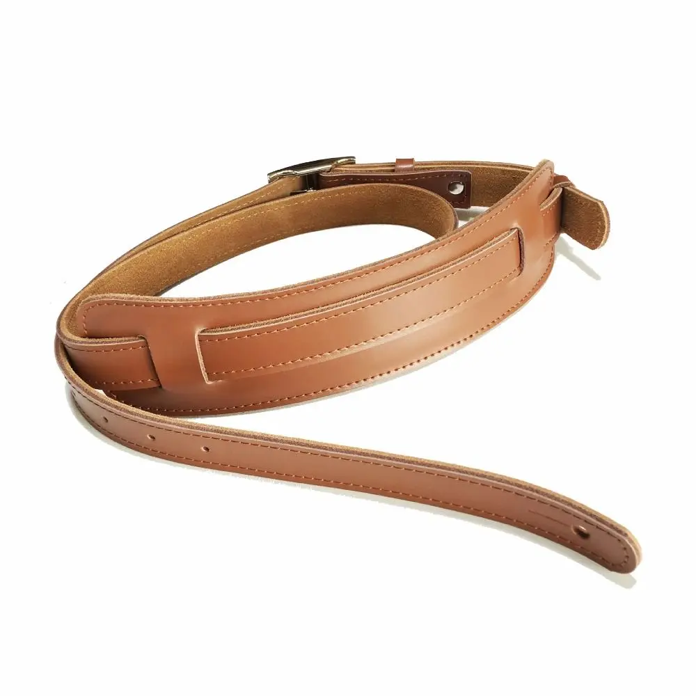 PU Color Leather Electric Guitar Strap Solid Color Adjustable Guitar Crossbody Strap with Shoulder Pad Guitar Accessories