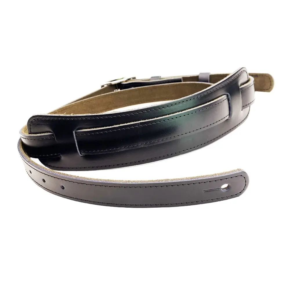 PU Color Leather Electric Guitar Strap Solid Color Adjustable Guitar Crossbody Strap with Shoulder Pad Guitar Accessories