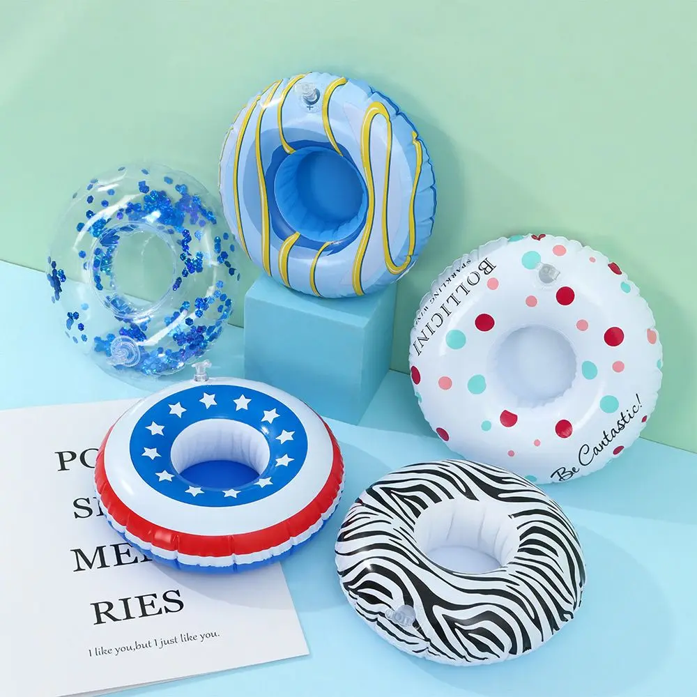 1Pcs New Inflatable Drink Holder Swimming Pool Drink Cup Stand Holder Float Toy Coasters For Beverage Bottle Kid Toys Pool Party