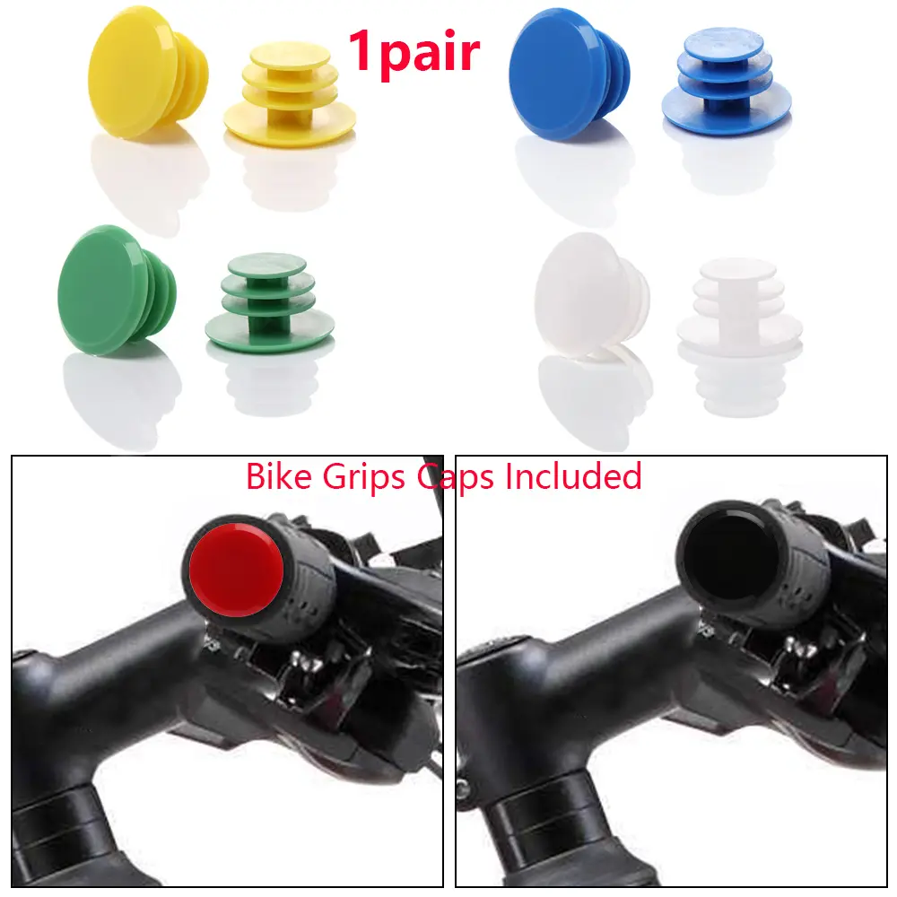 1Pair Colorful Plastic Handles Caps Bicycle End Plugs Grips Bicycle Stoppers Covers Handlebar Stoppers Bike Cycling Accessories
