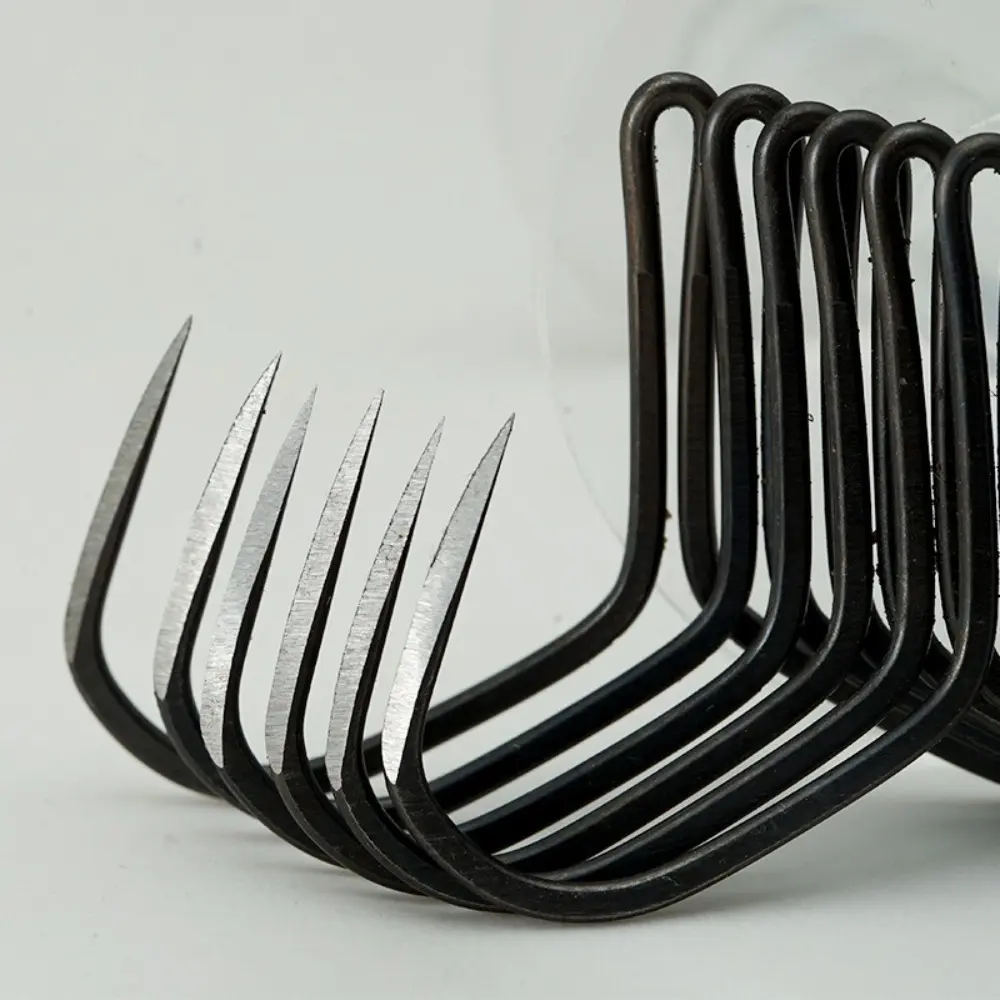 10Pcs High Carbon Steel Butterfly Hook grind Nonbarb Black Nickel Strong Anchor Hook Ice Fishing Winter Fishing Tackle Accessory