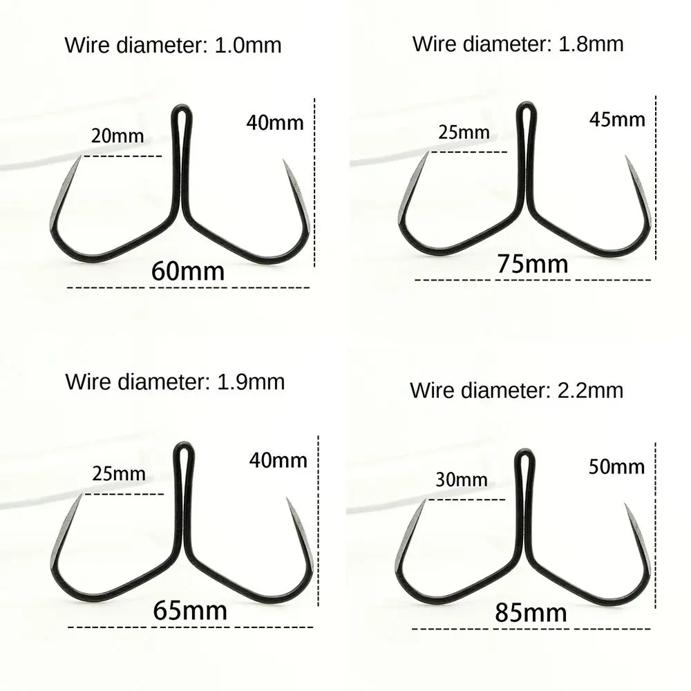 10Pcs High Carbon Steel Butterfly Hook grind Nonbarb Black Nickel Strong Anchor Hook Ice Fishing Winter Fishing Tackle Accessory