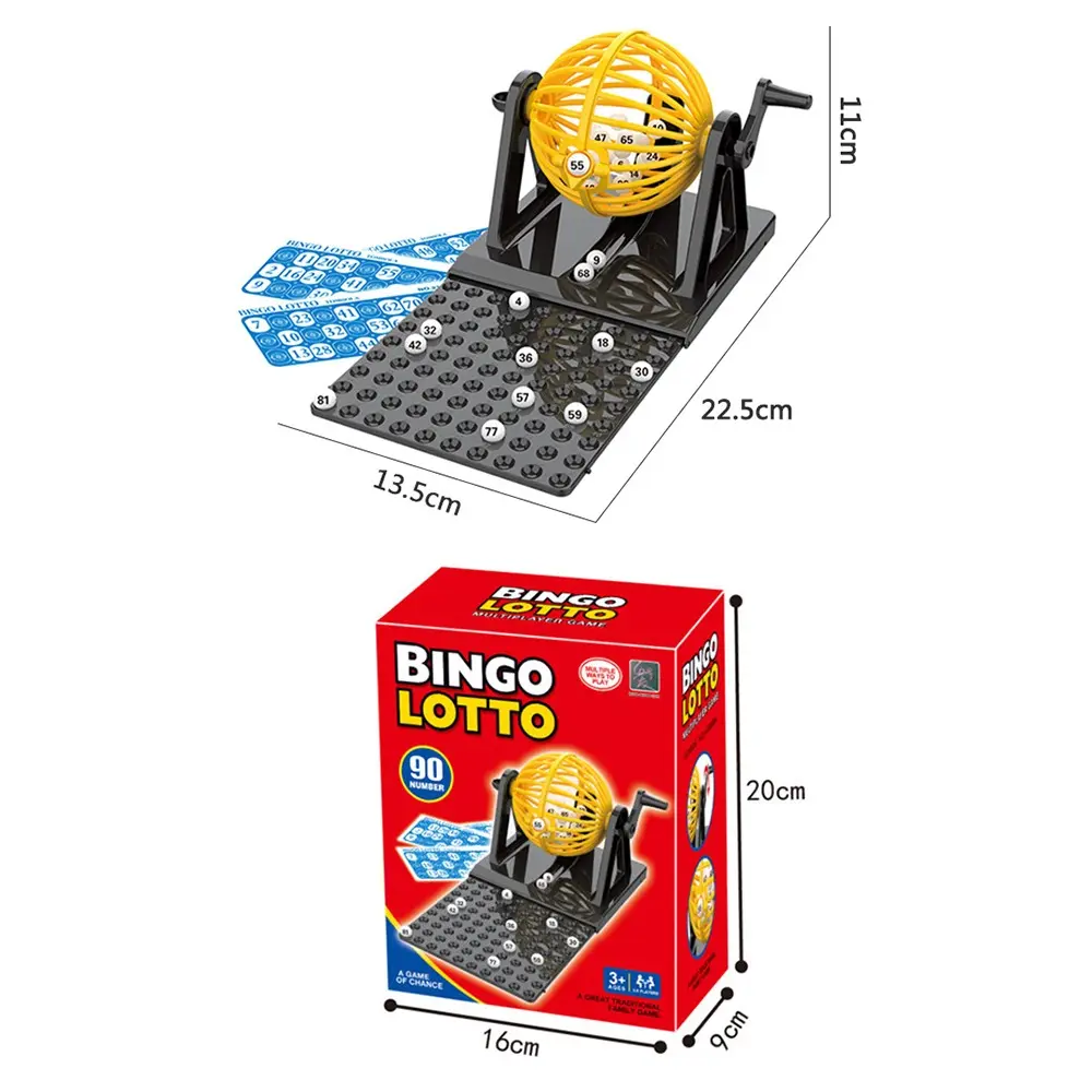High Quality ABS Bingo Lotto Game Set Interactive Revolving Machine Bingo Cage Game Rotary Cage Bingo Balls Home Entertainment