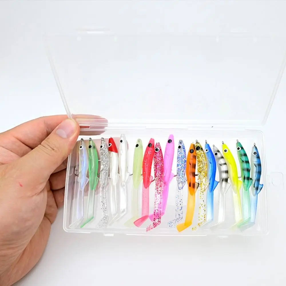 17PCS Mixed Color Raglou Fishing Sea Fishing Spinning Soft Lure Silicone Bait Shad Silicone Fishing Trolling Artificial Bait