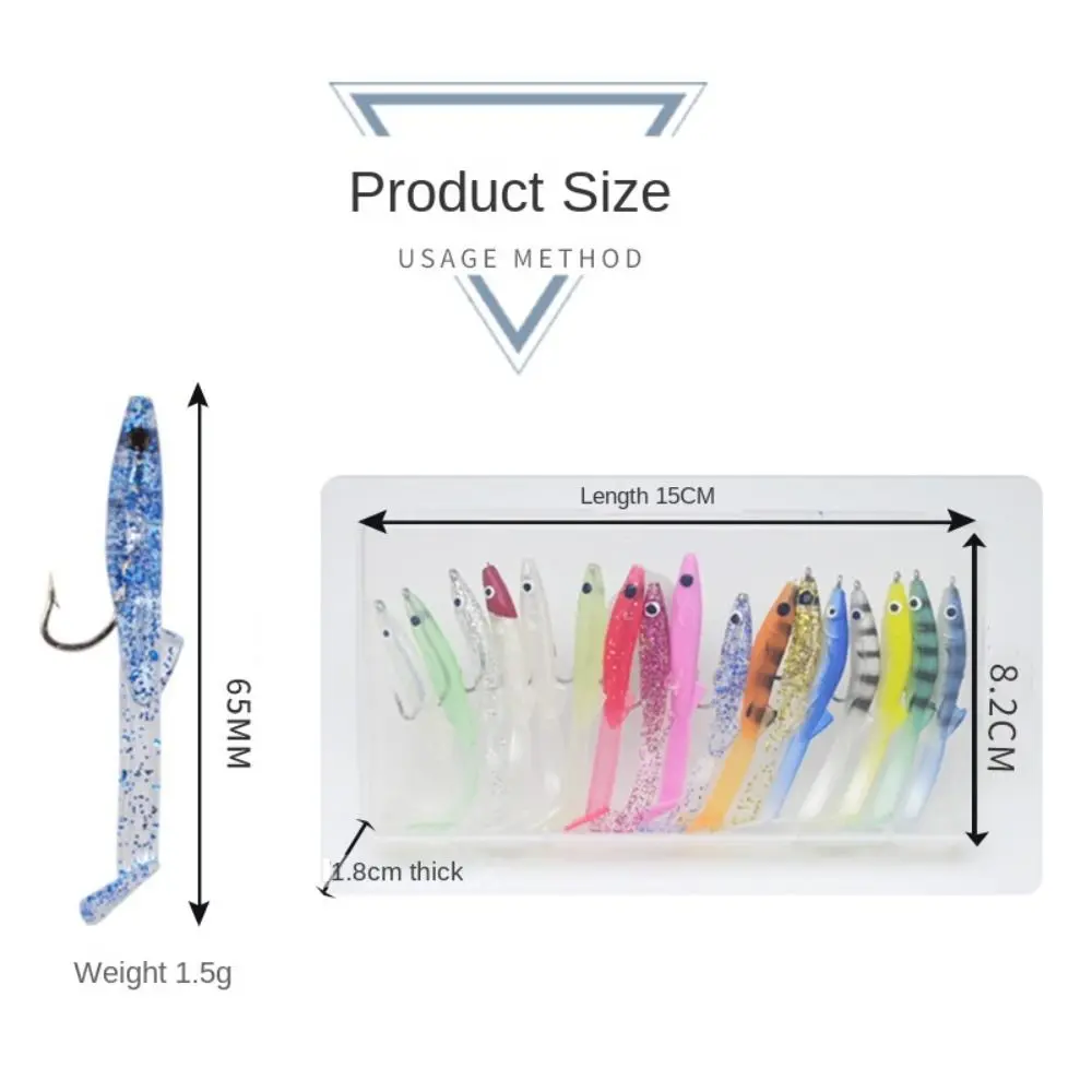 17PCS Mixed Color Raglou Fishing Sea Fishing Spinning Soft Lure Silicone Bait Shad Silicone Fishing Trolling Artificial Bait