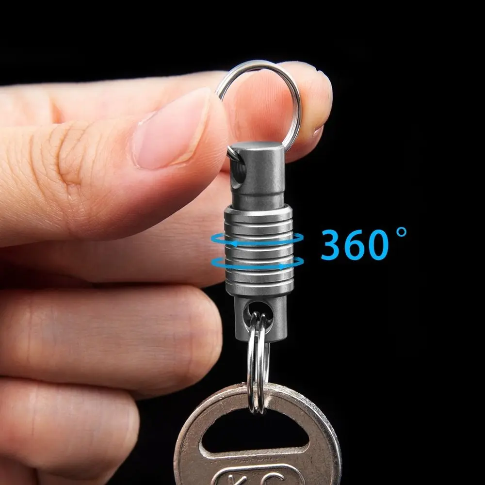 Portable Titanium Alloy Ultralight EDC Keychain Accessories Car Key Ring Outdoor Small Tool 360° Rotatable Keyring Outdoor Tools