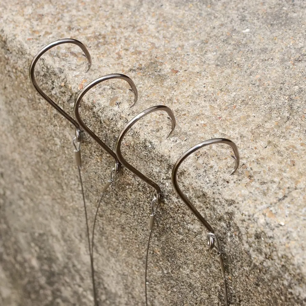 10PCS Steel Wire Leader Circle Hooks with Leader Line 3/0-8/0 Saltwater Octopus Fishing Hooks Catfish Bass Sea Fishing Hooks