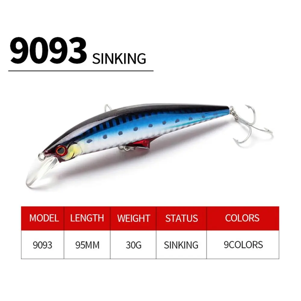 95mm/30g Hard Bait Top Water Surface Artificial Lures with Anti-corrosion Treble Hooks Tool Lifelike Pencil Fishing Lure Whopper