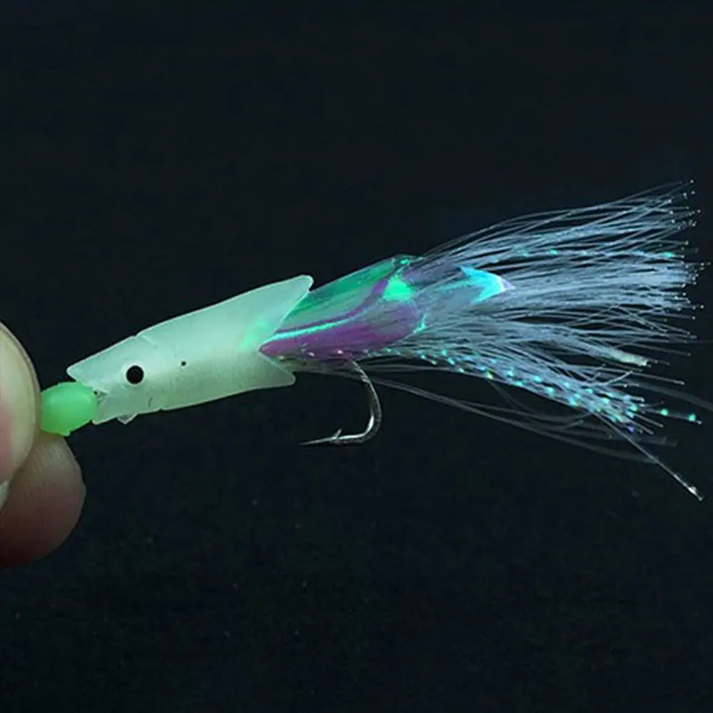 5Pcs/Set High Quality Carbon Steel Mackerel Feathers Bass Cod Lure Sea Fishing Luminous Fishing Hook Treble Bait Fishing Wire