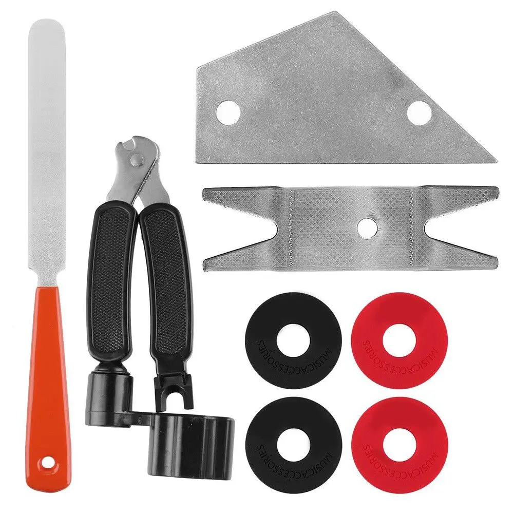 20PCS Guitar Tool Kit Repairing Maintenance Tools Guitar Care 3 in 1 String Winder Leveling Action Ruler Fret Sanding File Set