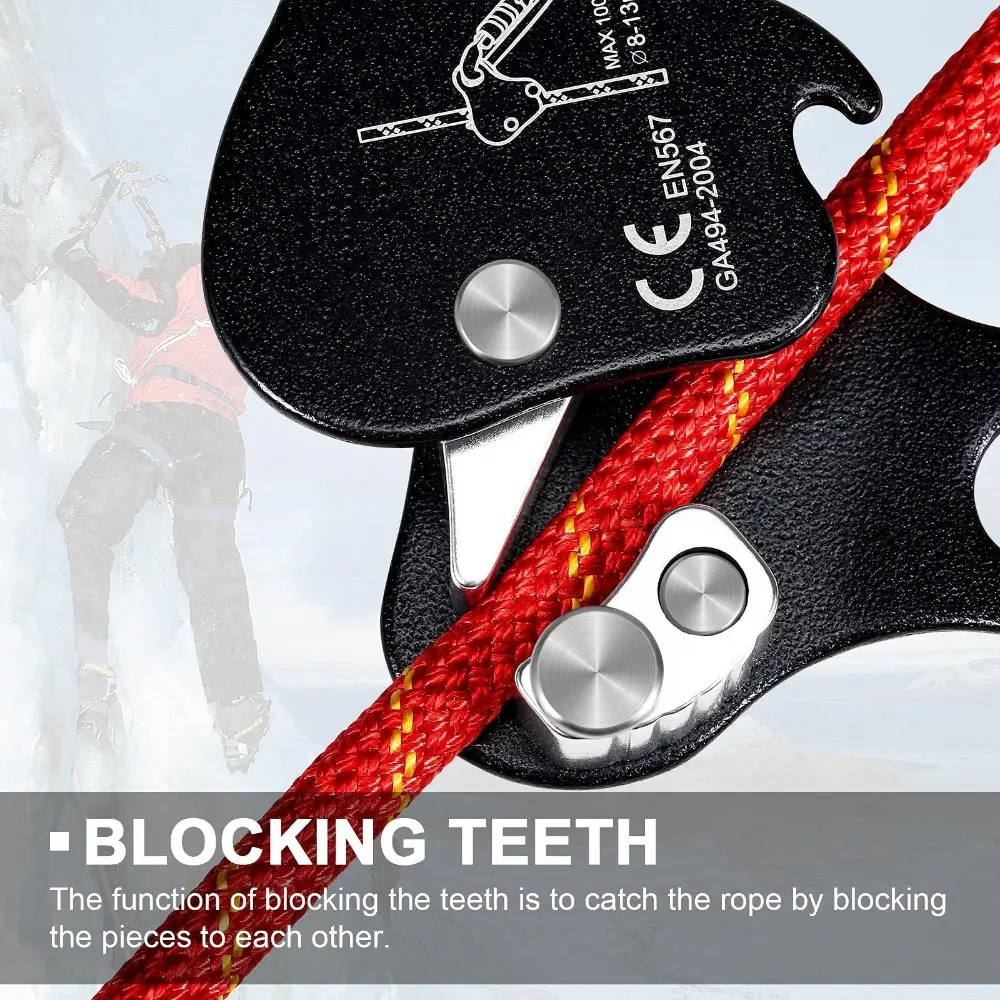 8-13mm Rope Rock Climbing Ascender Self-Lock Arborist Climbing Rope Protection Device Anti-Fall Rigging Rope Gripper Protector