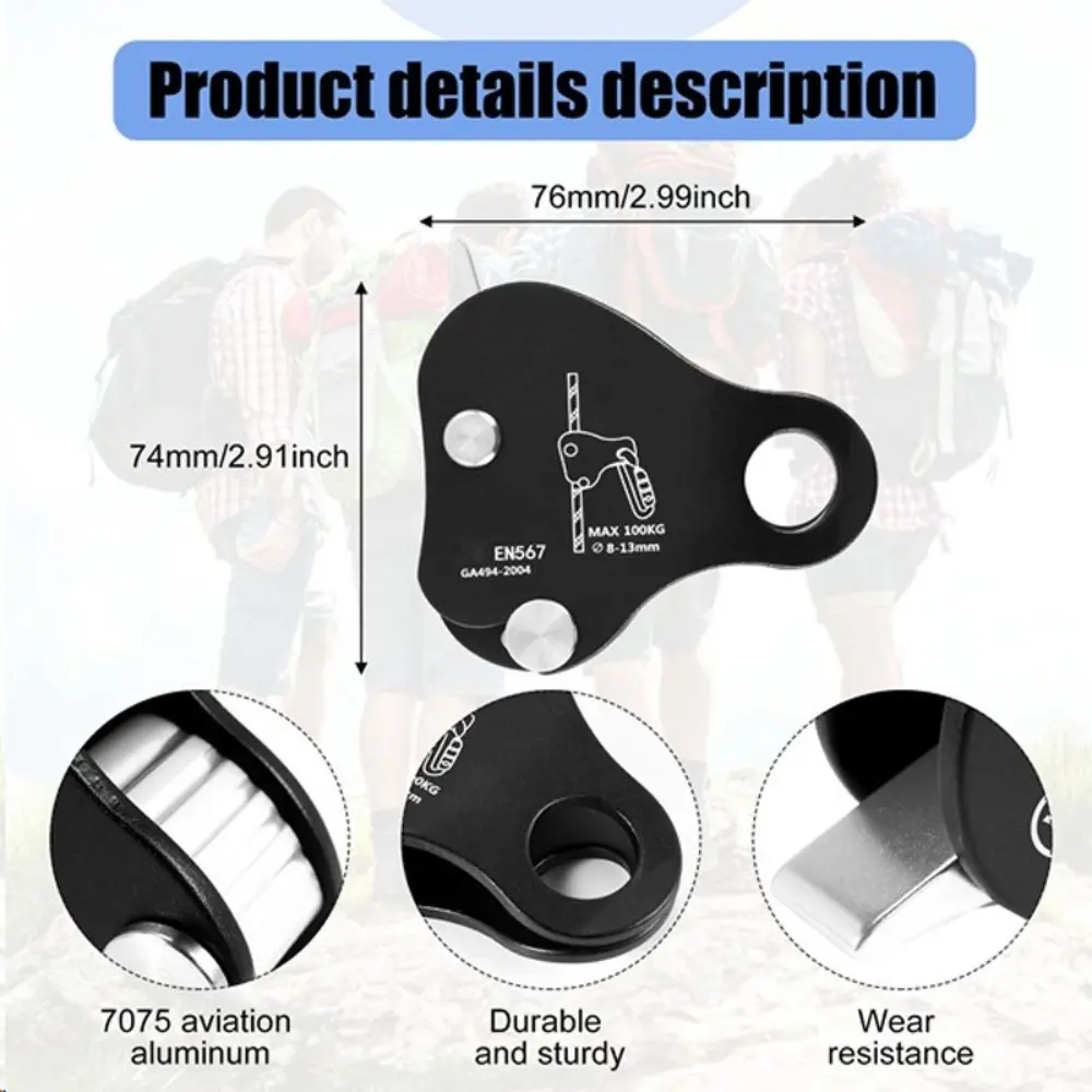 8-13mm Rope Rock Climbing Ascender Self-Lock Arborist Climbing Rope Protection Device Anti-Fall Rigging Rope Gripper Protector