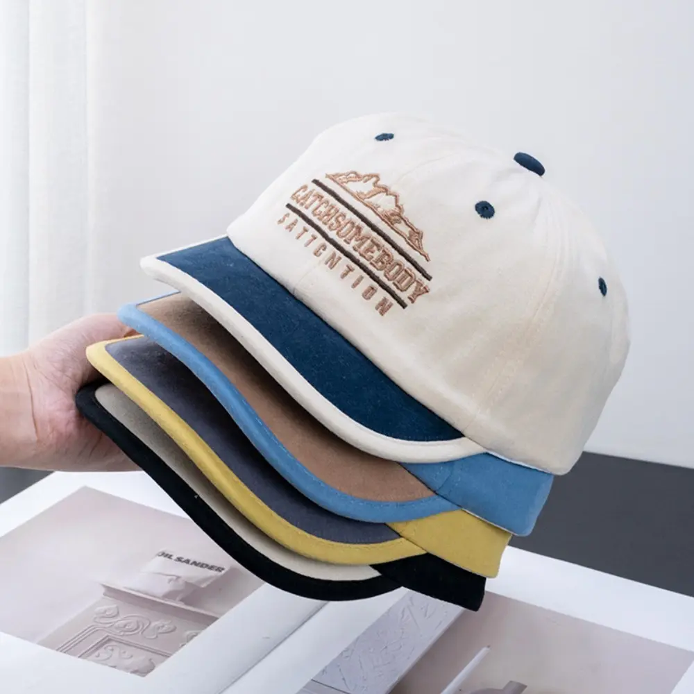 Korean Short Brim Couple Baseball Hat Peaked Cap Summer Sunscreen Hat Outdoor Trucker Cap Streetwear Hip Hop Gorras