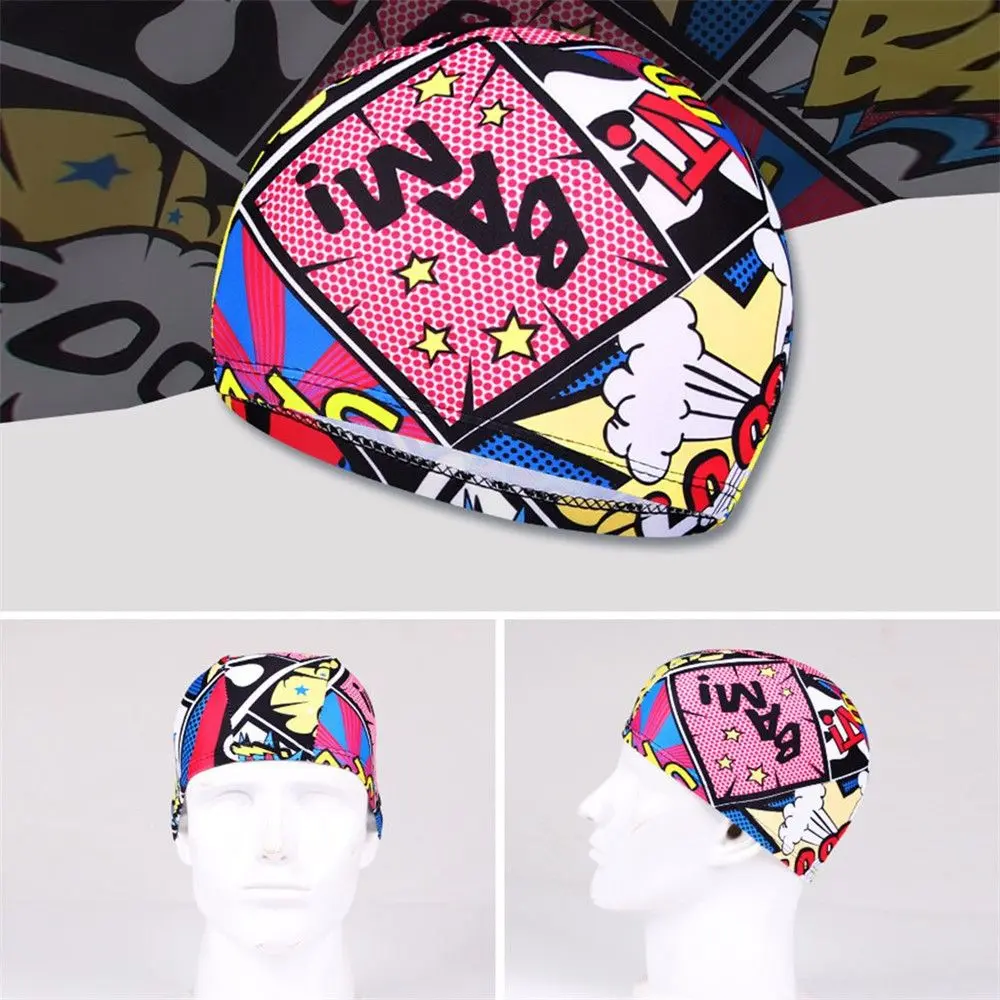 Swimming Cap Flowers Print Long Hair Cap Sports Swim Pool PU Coating Waterproof Hat Elastic Nylon Turban Water Sports Accessory