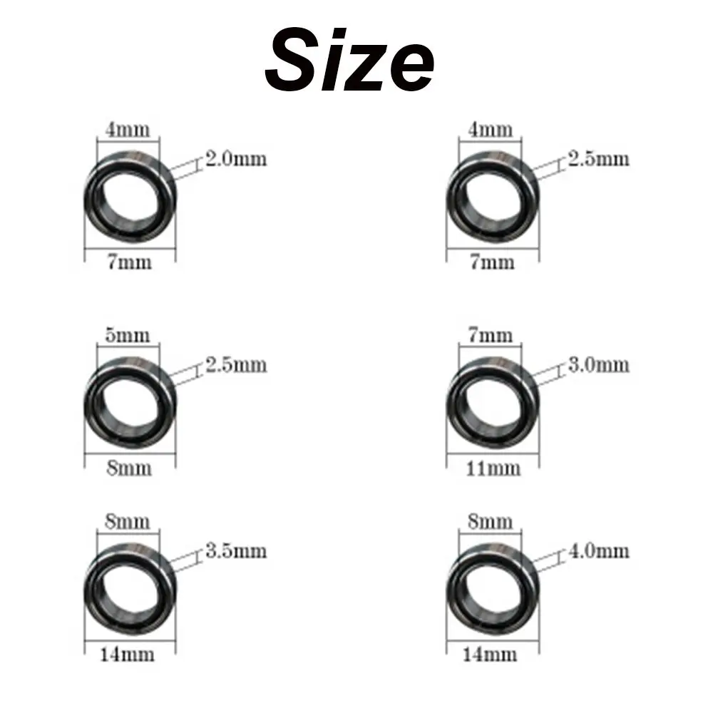 6 Sizes Durable Fishing Sealed Bearings Stainless Steel Reel Accessory Fishing Bearings Fishing Tackle Fishing Reels Accessory