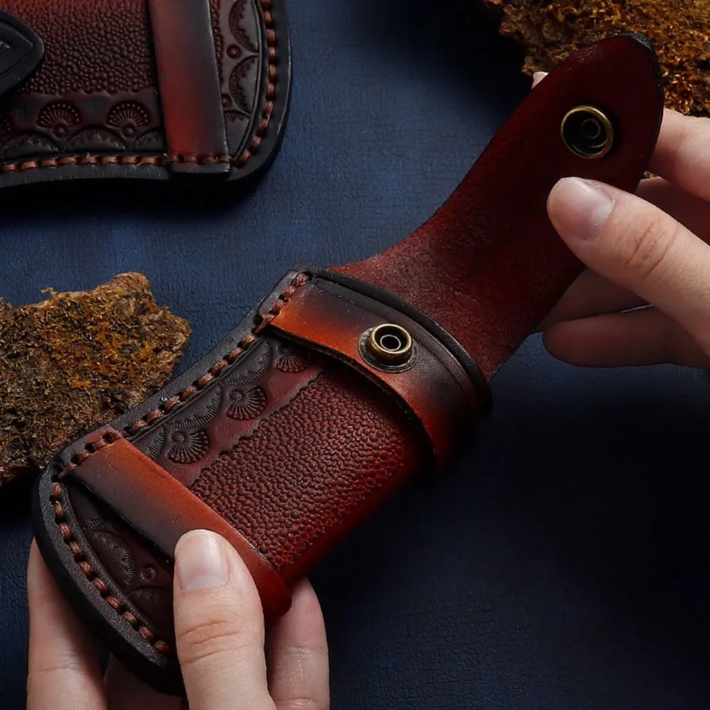 Fold Knife Leather Sheath Scabbard Tool Flashlight Belt Loop Case Holder Leather Sheath Pocket Hunt Camp Outdoor Carry Equipment