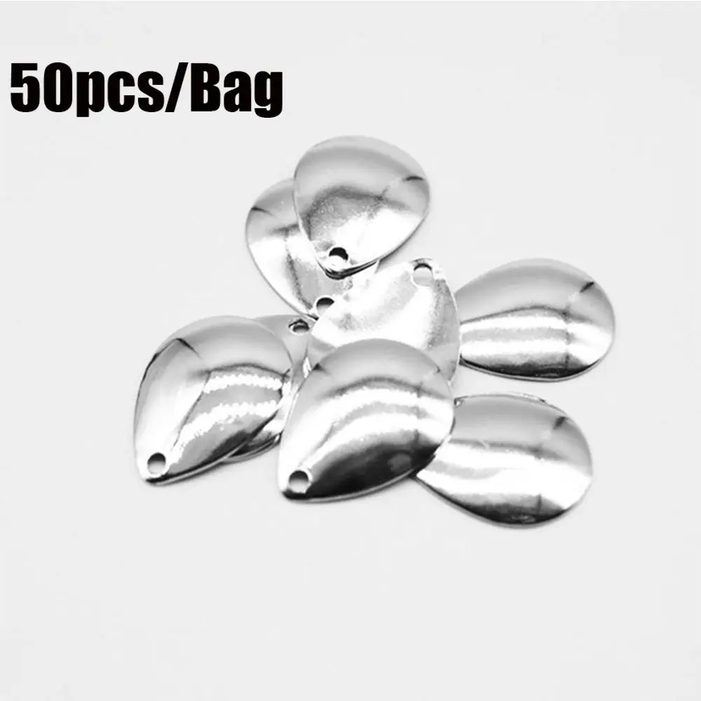 50PCS Fishing Attractor Spinner Accessory Fishing Flattie Attractor Spinner Blade Smooth Spoon Nickel VIB Lure Fishing Tackle