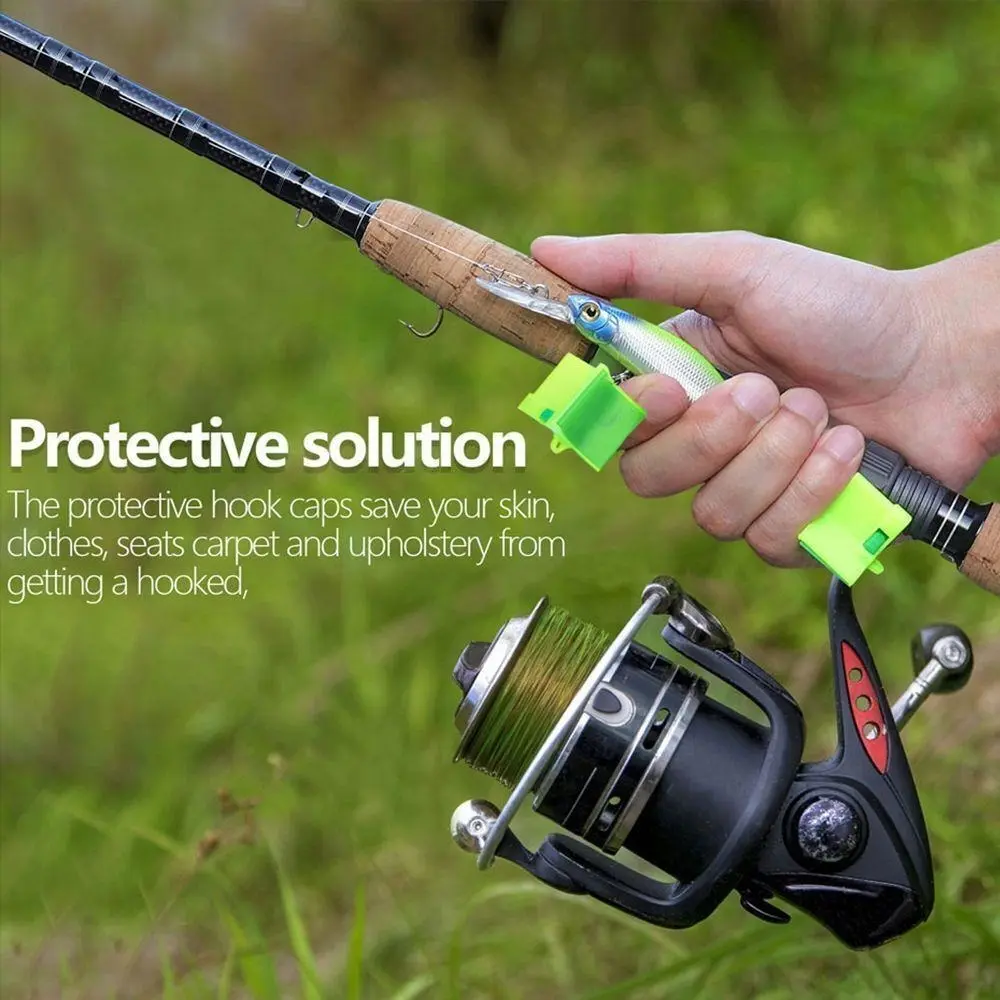 10PCS S/M Fishing Hooks Treble Hooks Safety Holder Fish Hooks Covers Case Protective Sleeve Bonnets Caps Fish Lure Accessories