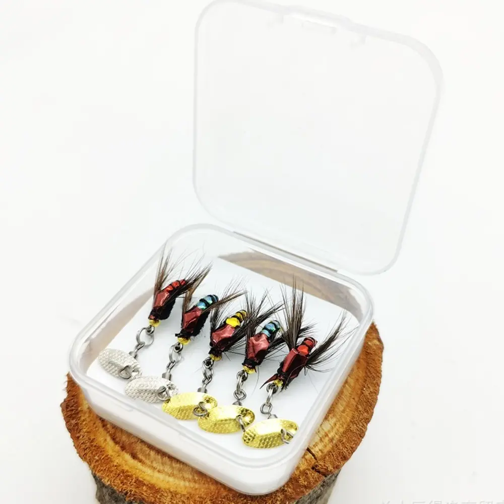 1/5PCS Bionic Fly Fishing Bait hook Trout Jigs Fly Fishing Flies Insects Lures Fly Fishing Lures Spinner Swim Baits Fishing Hook