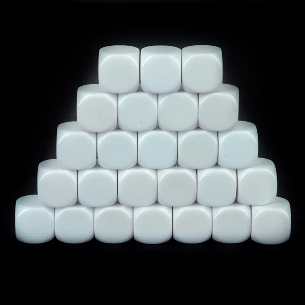 10PCS White Round/Square Corner Blank Dice 6-side Acrylic Tablegame Polyhedral Dice for DND Dice Tabletop Role-Playing Game Dice