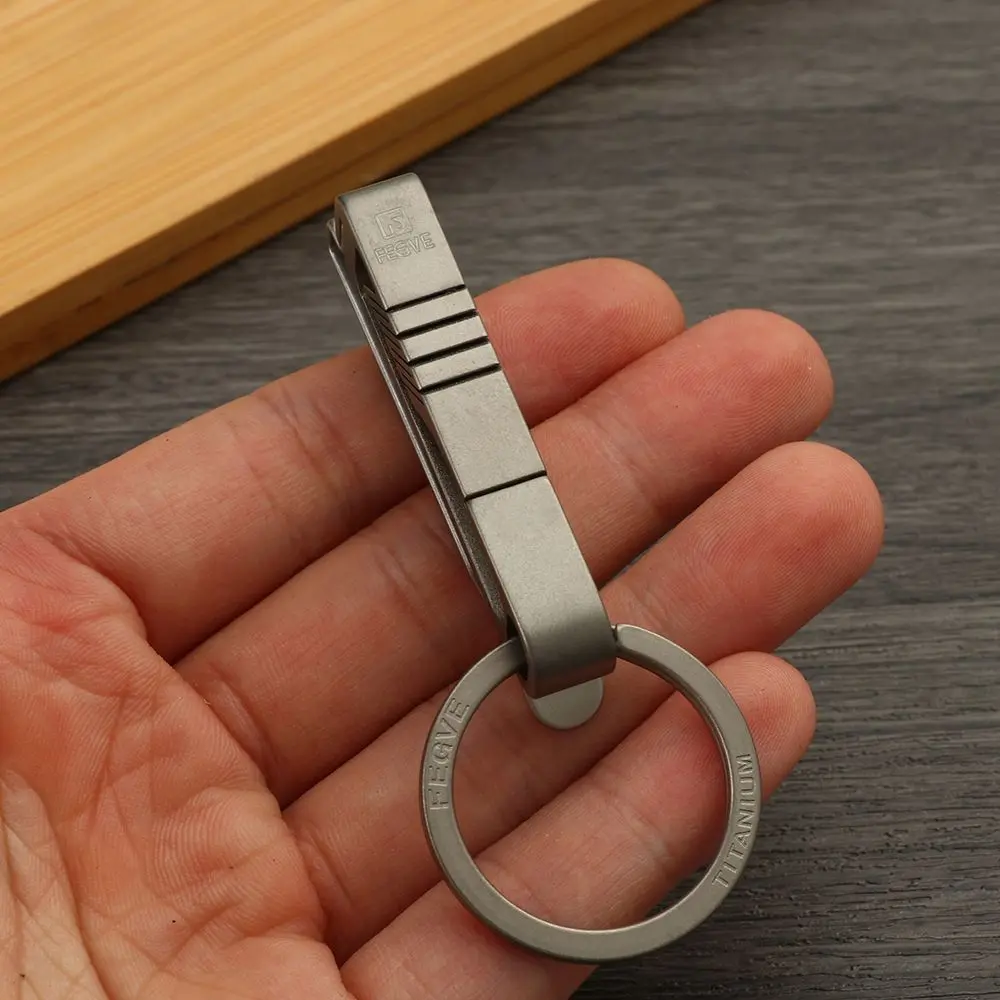 Titanium Alloy Key Ring Quick Draw Keychain Belt Clip Outdoor Hanging Molle Webbing Buckle Corkscrew Ribbon Ending Buckles Tool