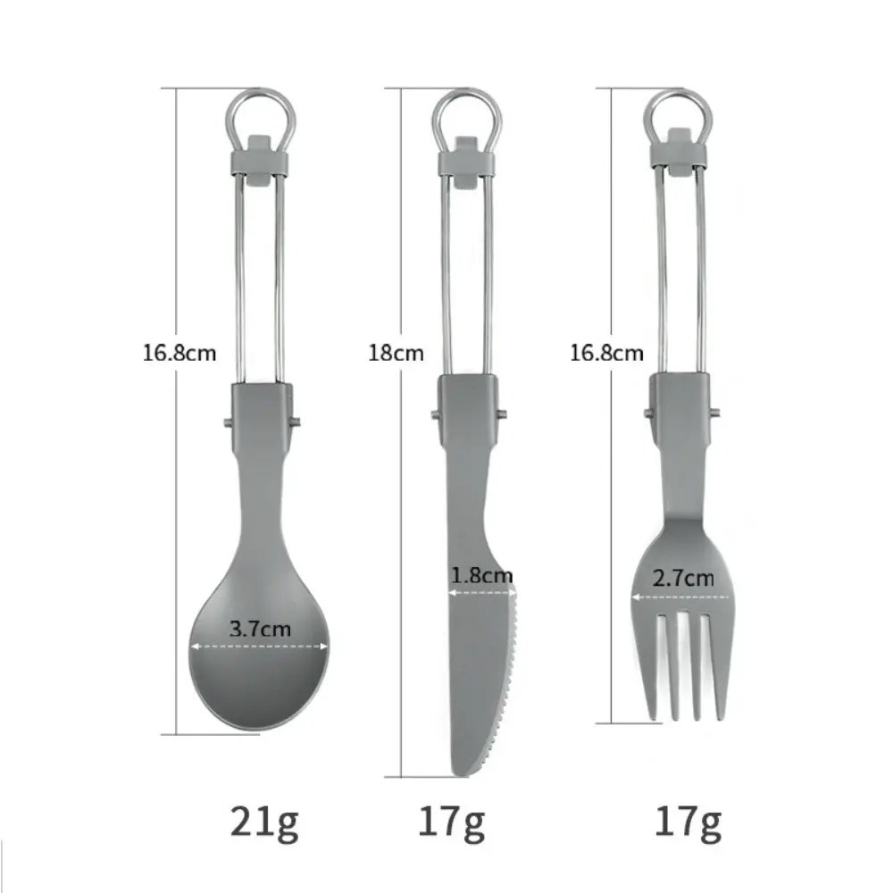 Half Polished Titanium Folding Fork Portable Fork Spoon Foldable Travel Kit Outdoor Tableware Set Hiking Picnic Camping Supplies