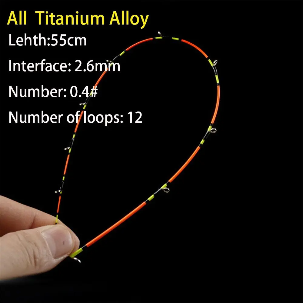 45/55/60cm Rod Tip Boat/Raft Rod Tip Spare Soft Tail Half/Ball Titanium Alloy Repair Parts Refit Replacement Fishing Rod Tip