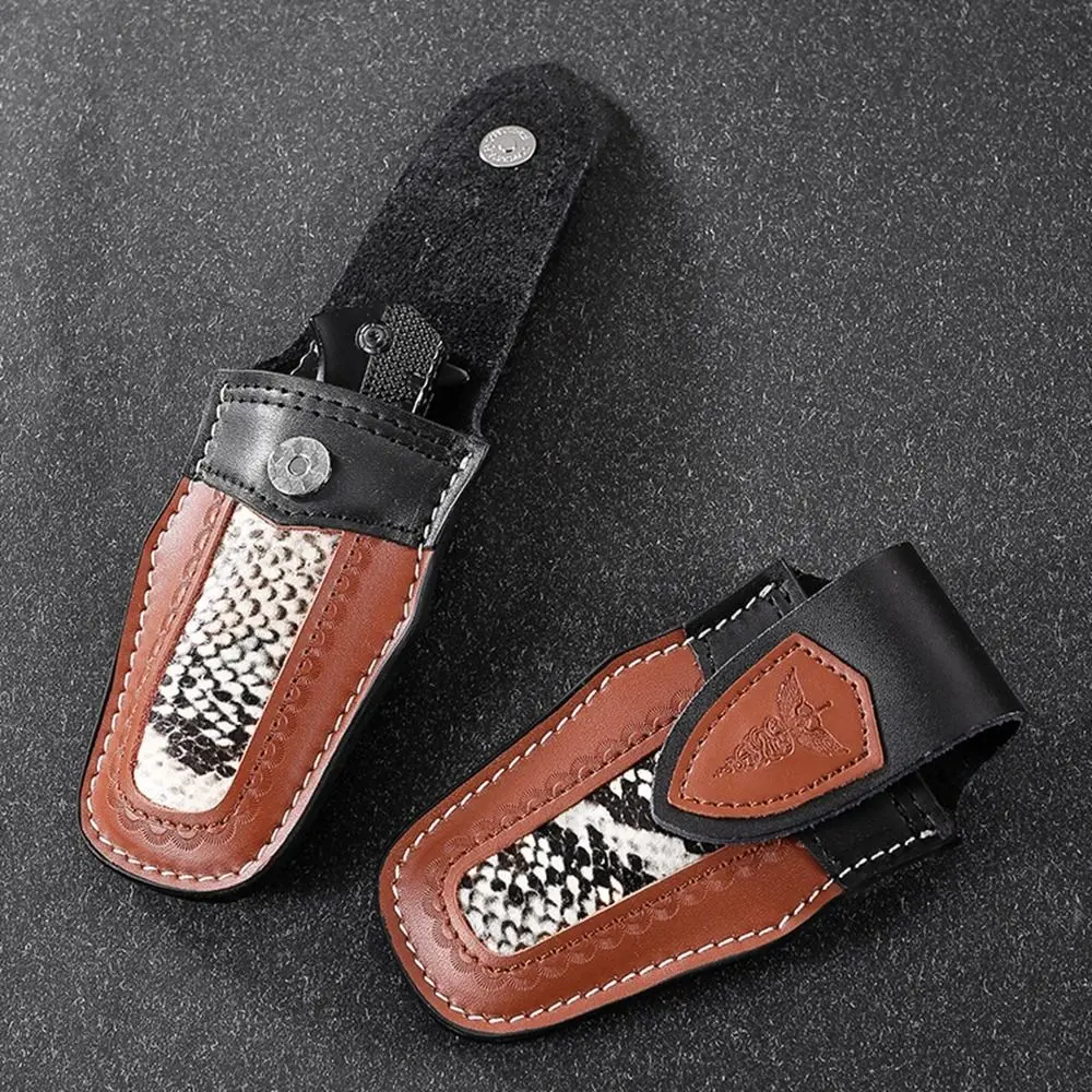 High Quality Black&Brown Leather Waist Knife Scabbard Foldable 6 Styles Case Holder Leather Sheath Outdoor Tool Sheath Pocket