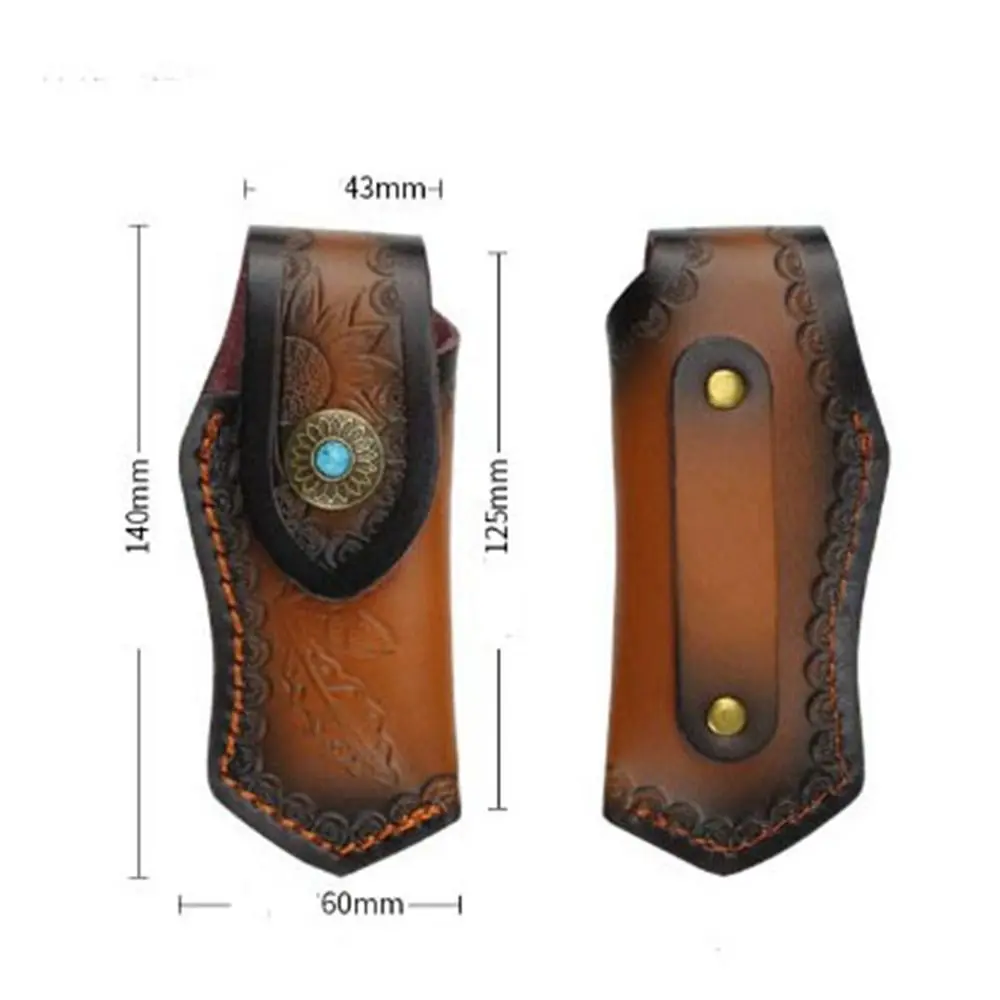High Quality Black&Brown Leather Waist Knife Scabbard Foldable 6 Styles Case Holder Leather Sheath Outdoor Tool Sheath Pocket