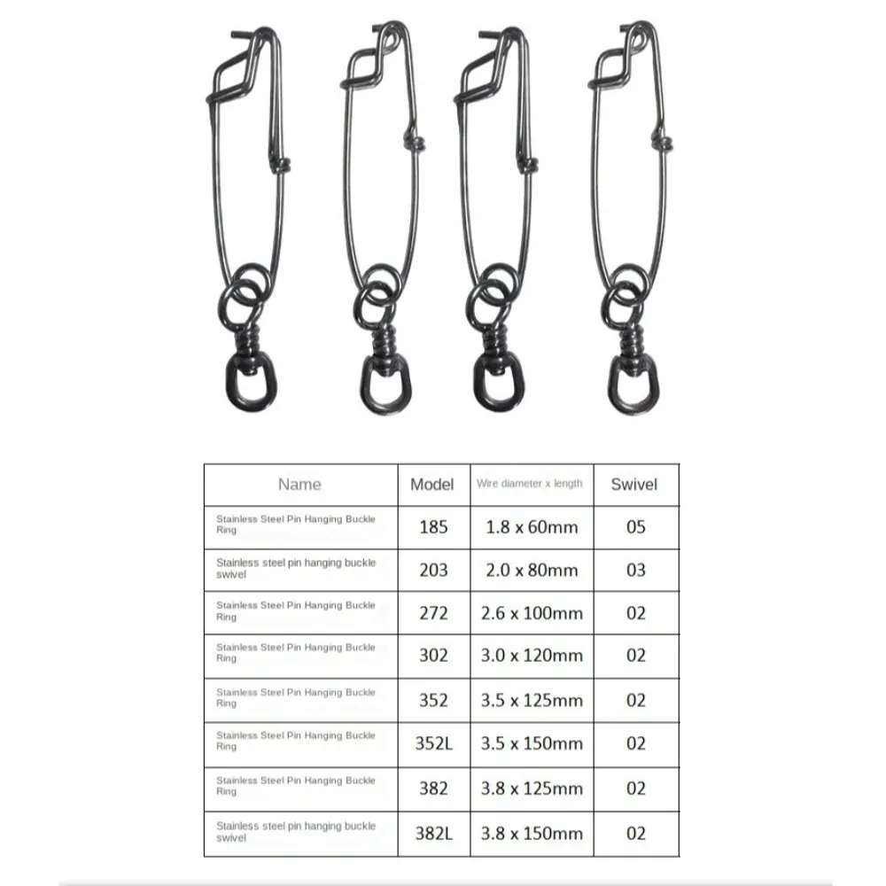 2PCS/Lot Stainless Steel Tuna Fishing Clip Snap with B.L Swivel for Spearfishing Long Line Fishing Accessories Fishing Tools