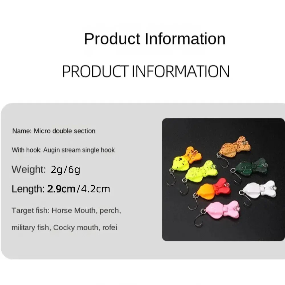2/6g 2.9/4.2cm 3D Fishing Lure Two Section Metal alloy Sea Fishing Tackle Wobblers Jigging Hard Squid Bait Outdoors Tackle Tools
