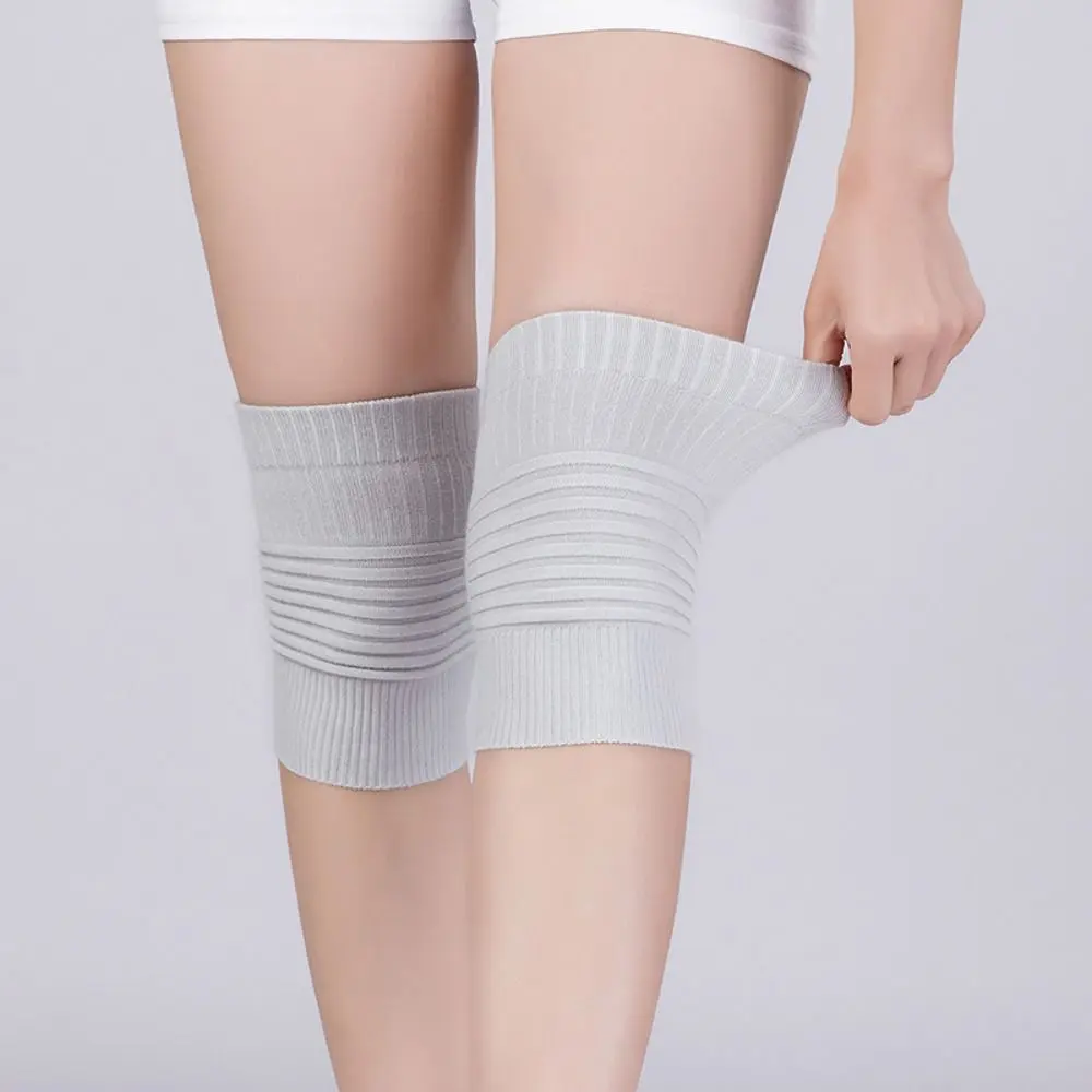 New Cotton Sports Knee Pads Nude Black Grey Elastic Compression Knee Brace Compression Stripe Knee Pads for Men Women